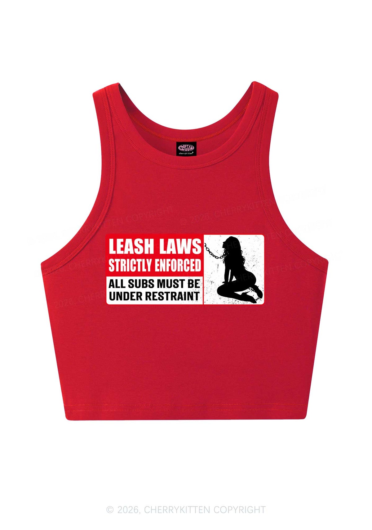 Leash Laws Strictly Enforced Y2K Crop Tank Top Cherrykitten