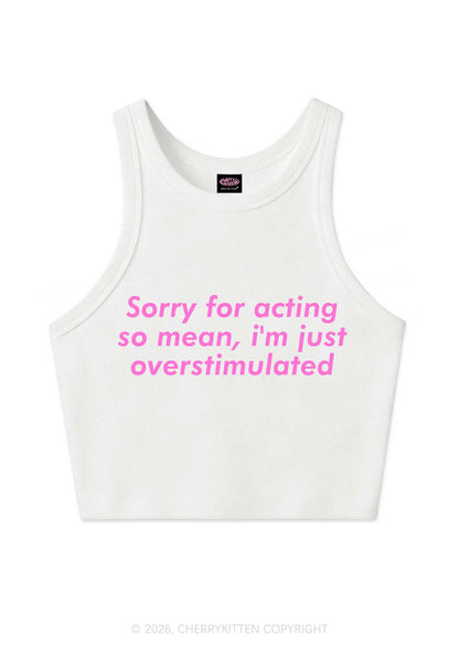 Im Just Overstimulated Y2K Crop Tank Top Cherrykitten