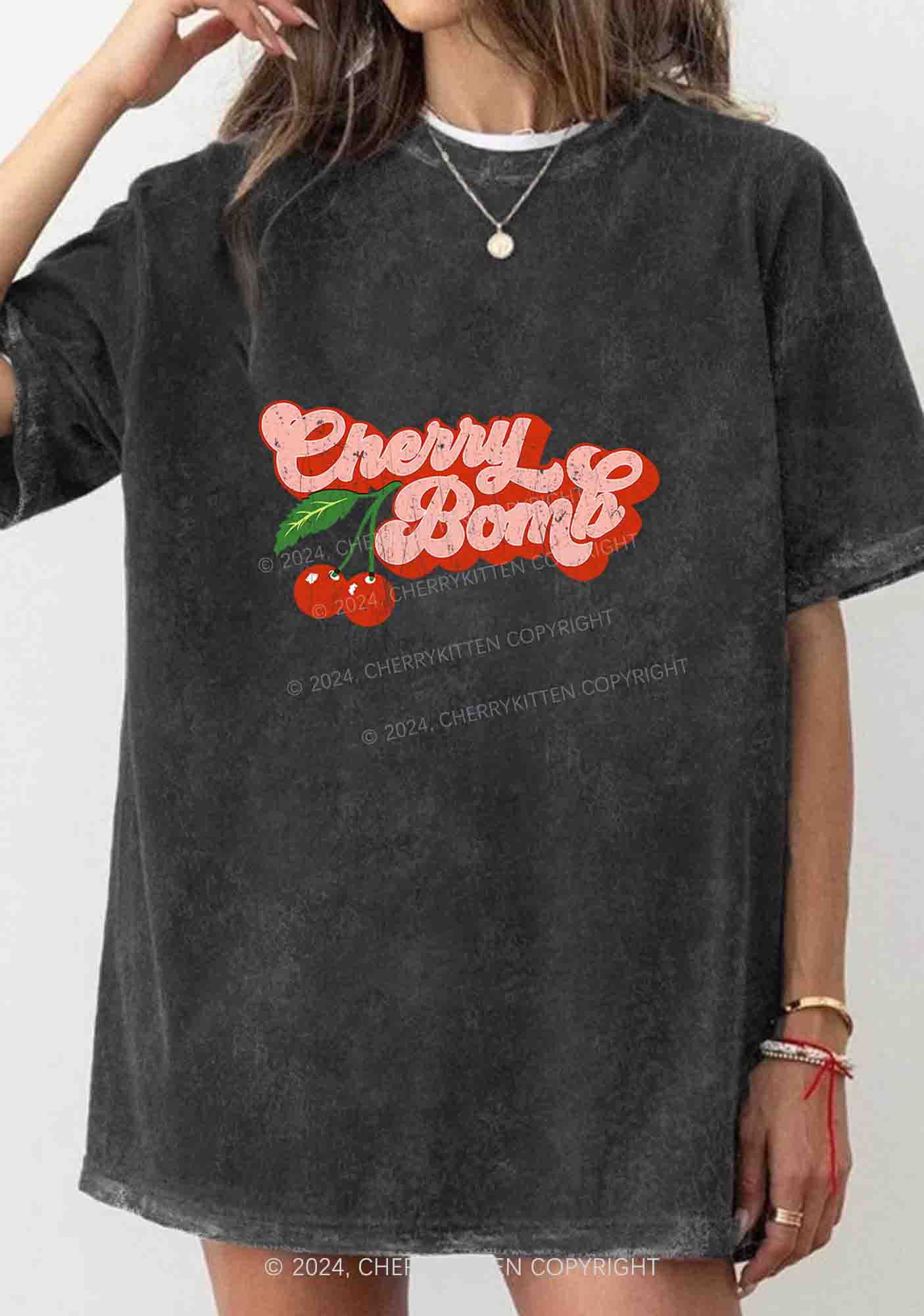 Cherry Bomb Y2K Washed Tee Cherrykitten