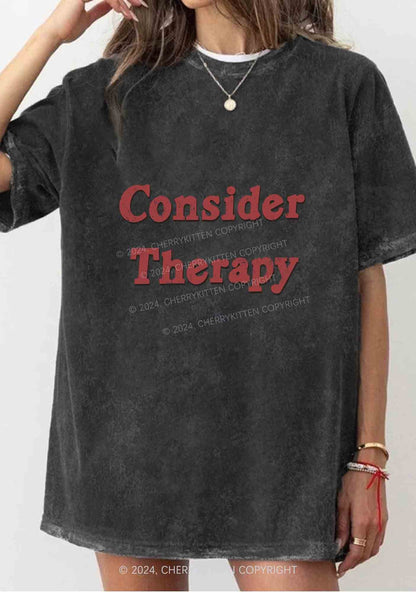 Consider Therapy Y2K Washed Tee Cherrykitten
