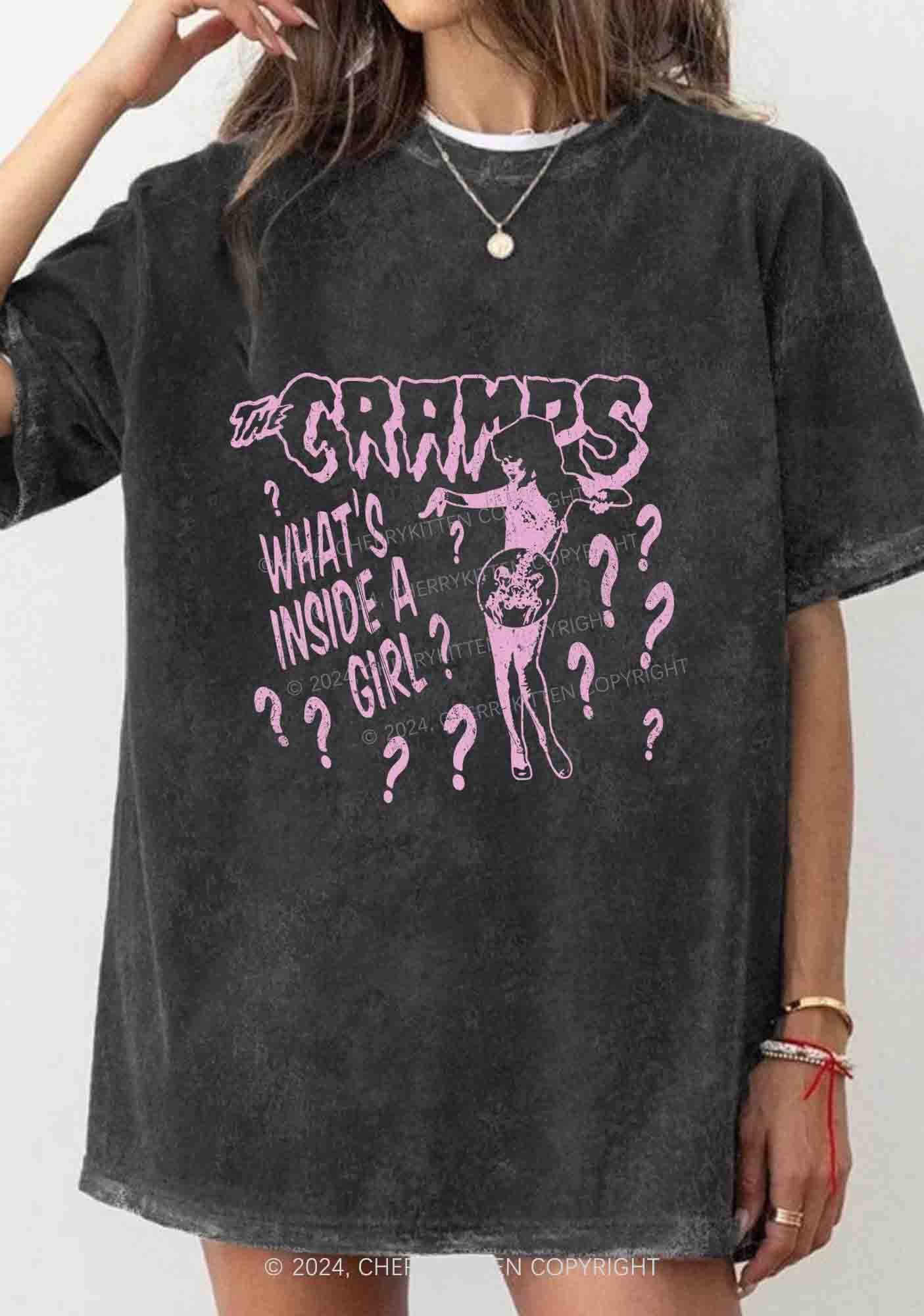 What's Inside A Girl Y2K Washed Tee Cherrykitten