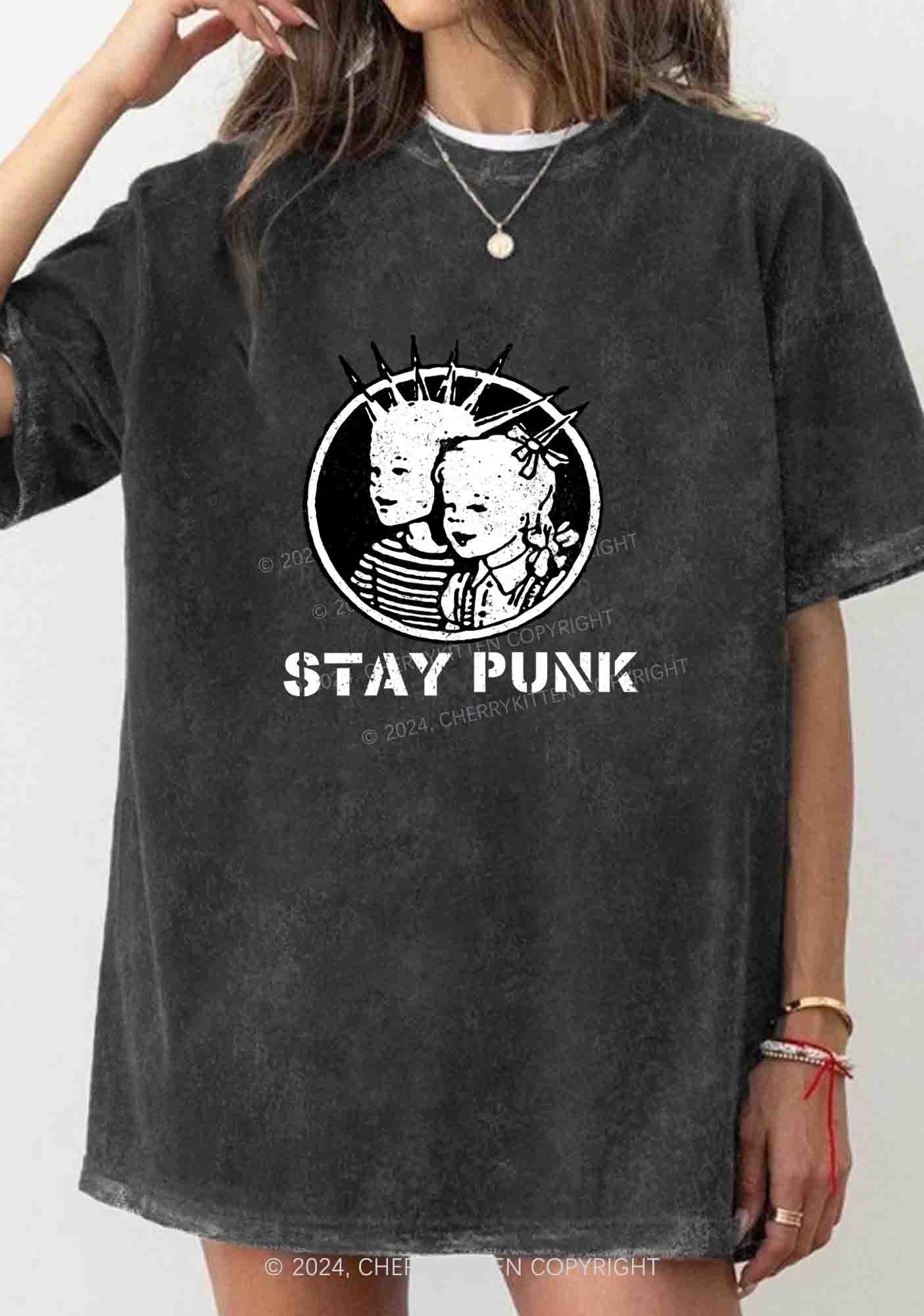 Kids Stay Punk Y2K Washed Tee Cherrykitten