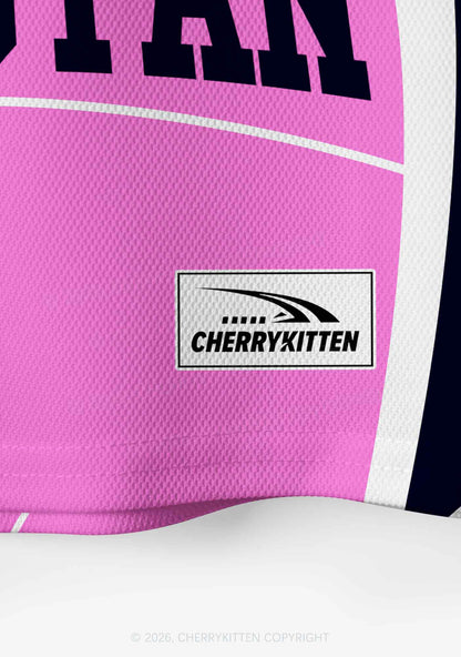 Hot Pink Korean Boys Y2K Crop Sport Jersey Shirts Cherrykitten