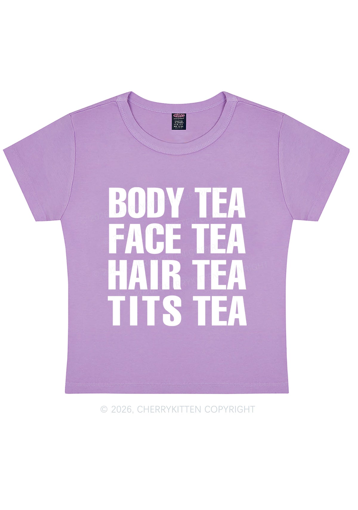 Body Face Hair Txts Tea Y2K Baby Tee Cherrykitten