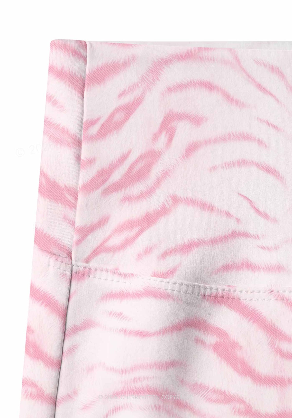 Pink Tiger Stripe Y2K Print Gym Shorts Cherrykitten