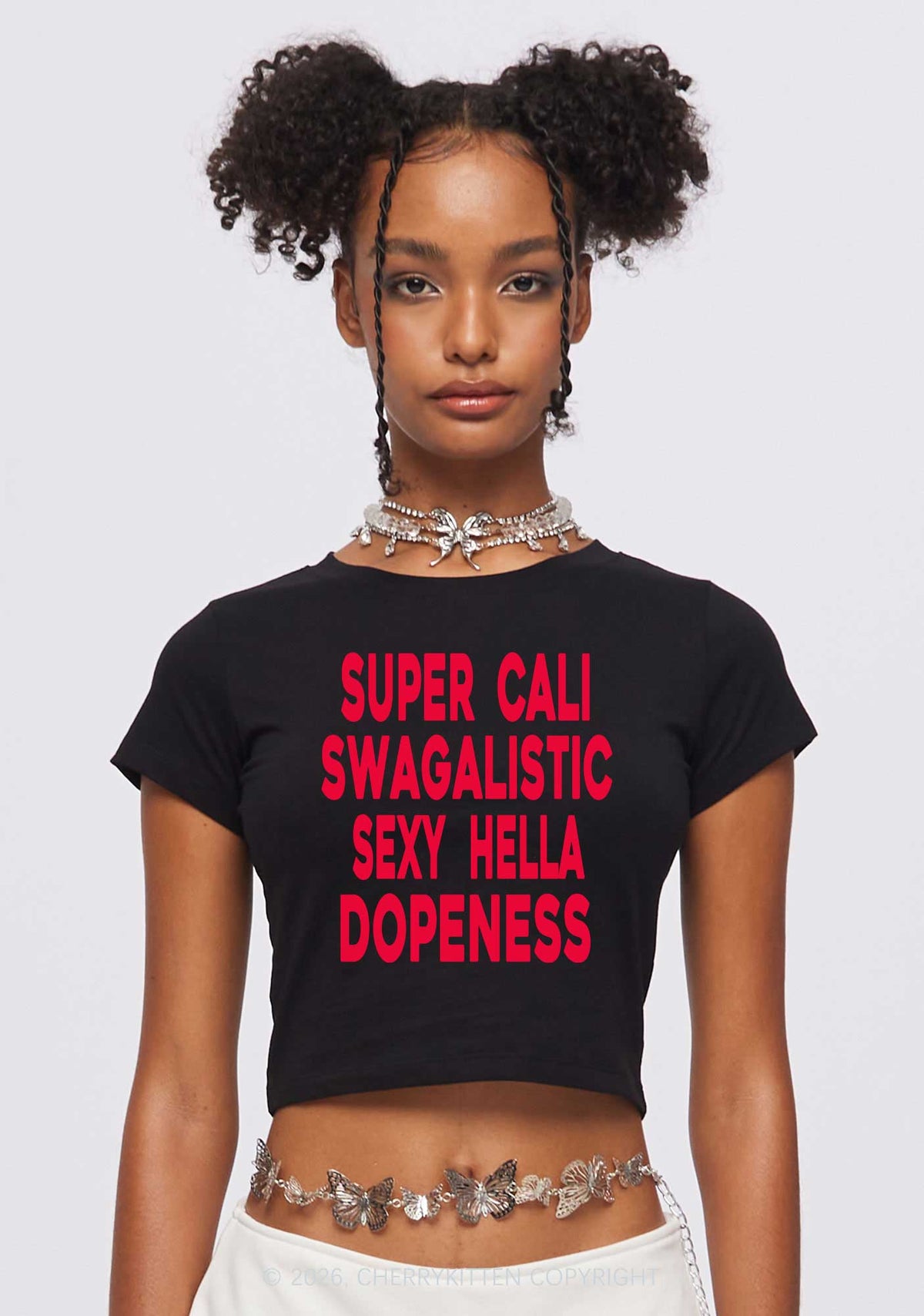 Super Cali Swagalistic Y2K Baby Tee Cherrykitten