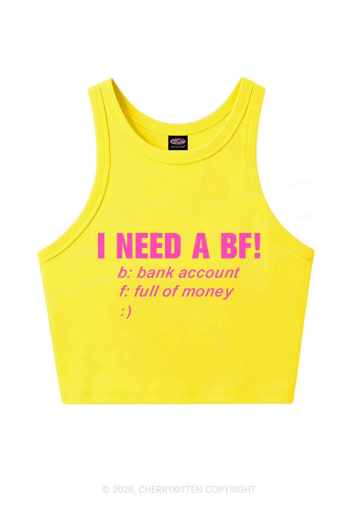 I Need A BF Y2K Crop Tank Top Cherrykitten