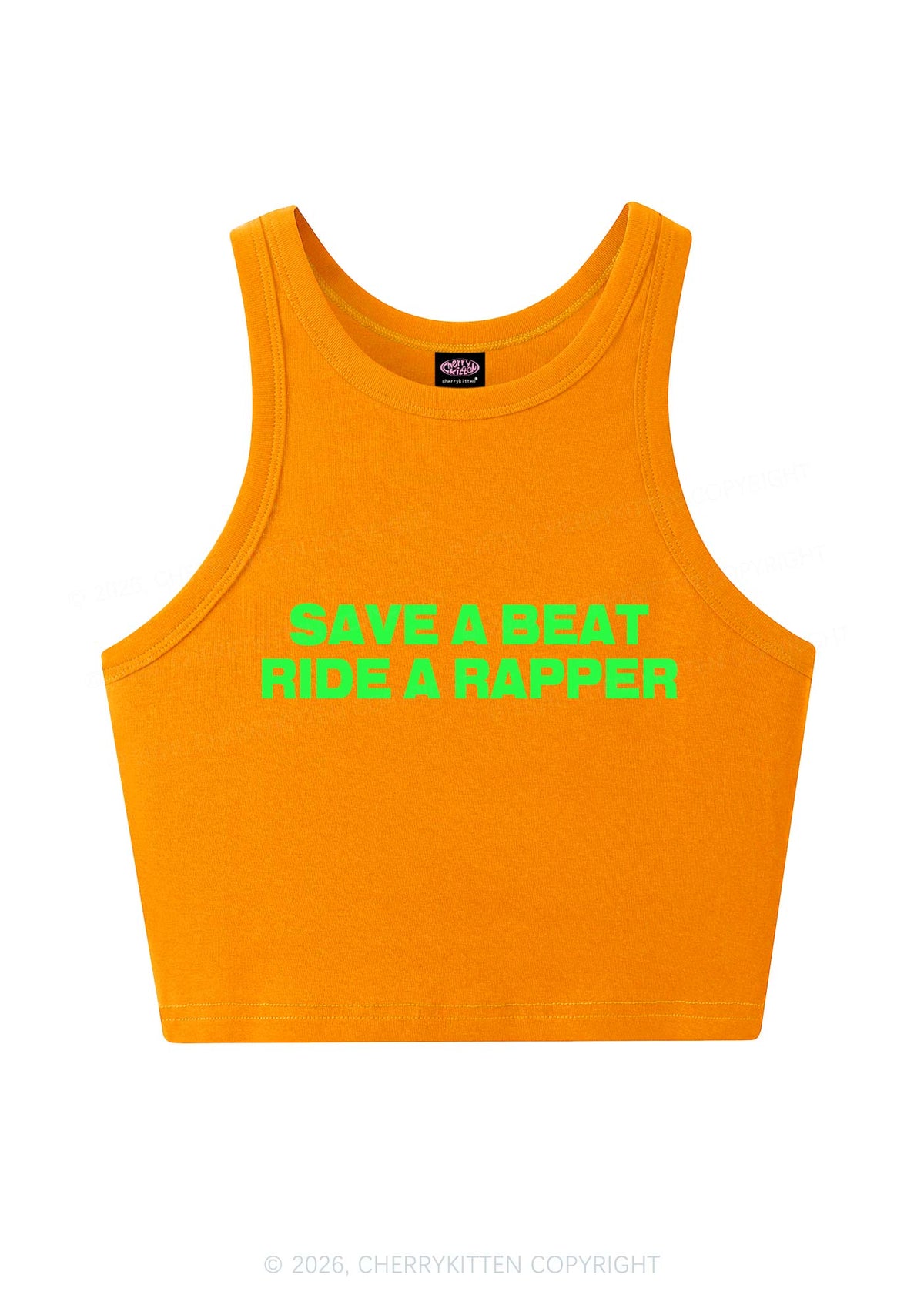 Save A Beat Ride A Rapper Y2K Crop Tank Top Cherrykitten