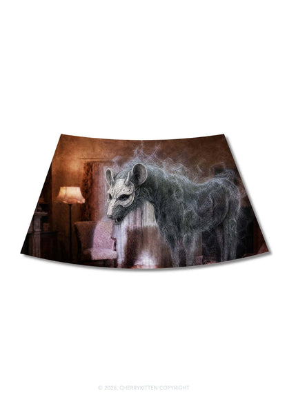 Halloween Masked Monster Y2K Print Mini Skirt Cherrykitten