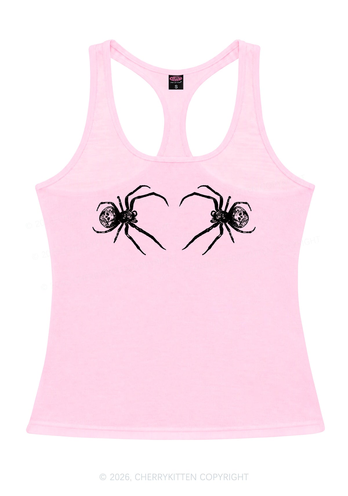 Skull Spider Y2K Women Racerback Tank Top Cherrykitten