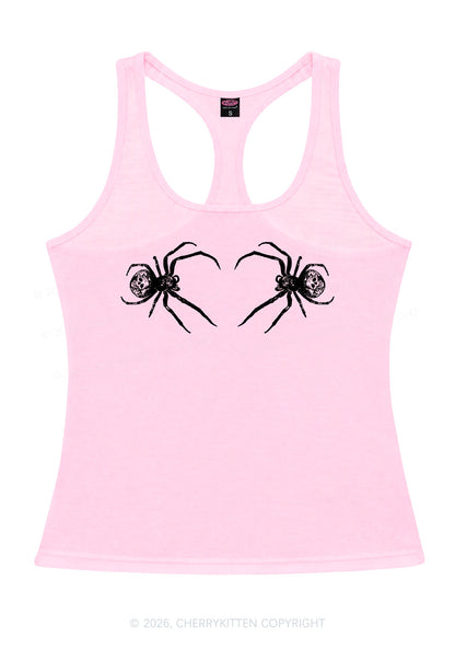 Skull Spider Y2K Women Racerback Tank Top Cherrykitten