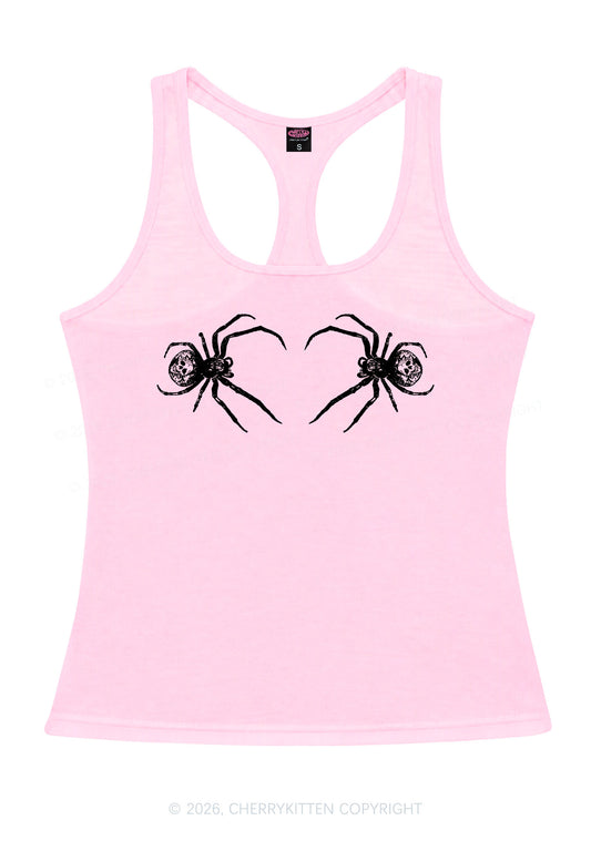 Skull Spider Y2K Women Racerback Tank Top Cherrykitten