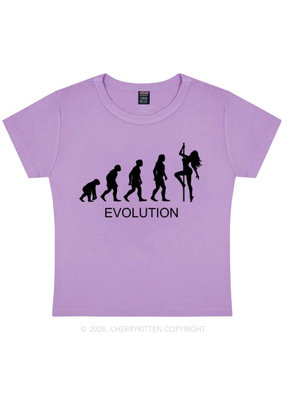 Evolution Pole Dancer Silhouette Y2K Baby Tee Cherrykitten