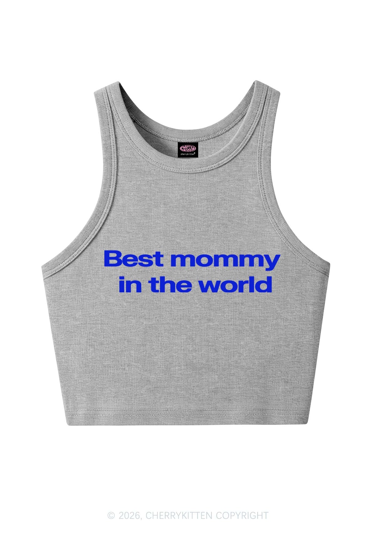 Best Mommy In The World Y2K Crop Tank Top Cherrykitten