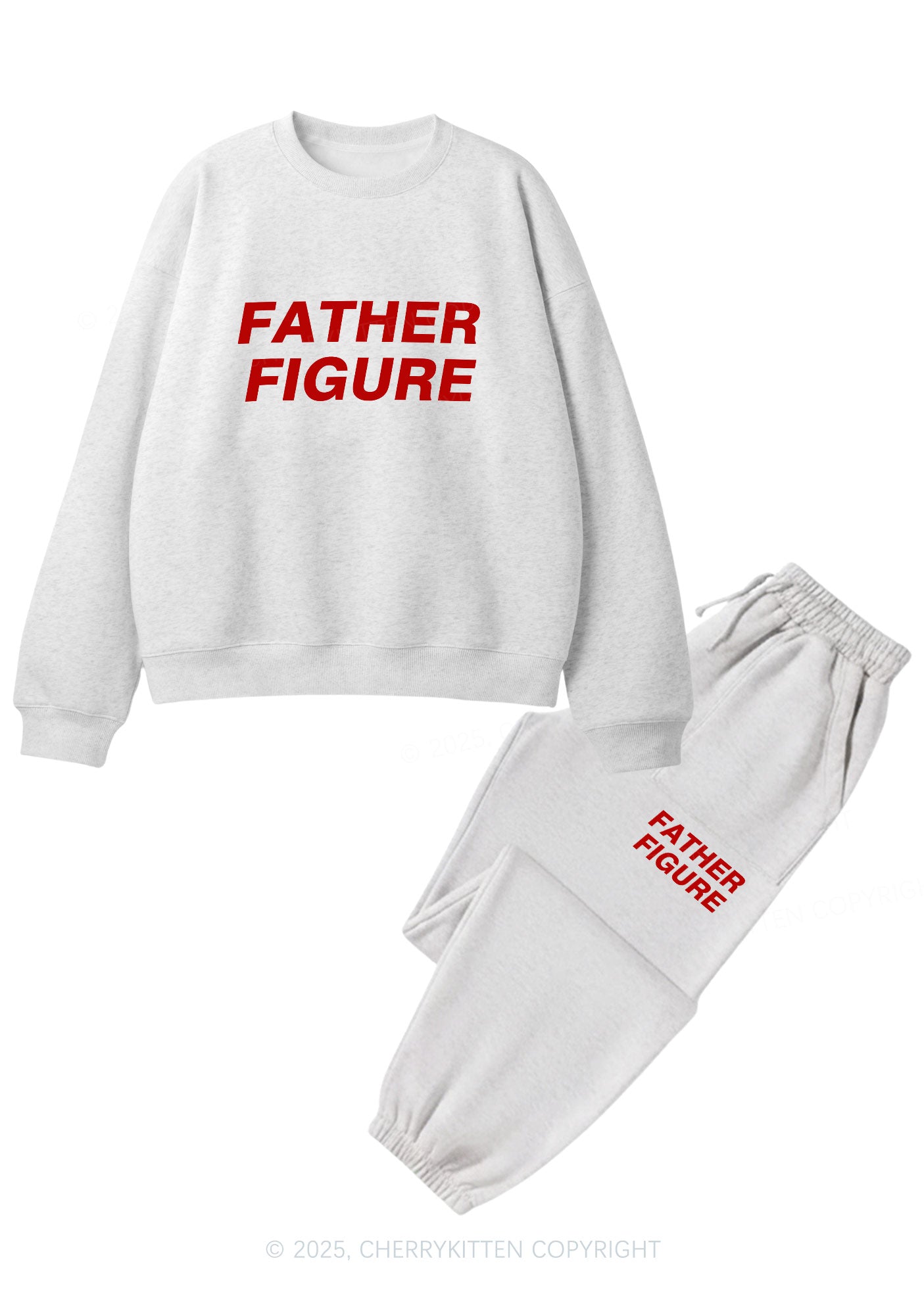 Father Figure Y2K Fleece Sweatshirts Set Cherrykitten