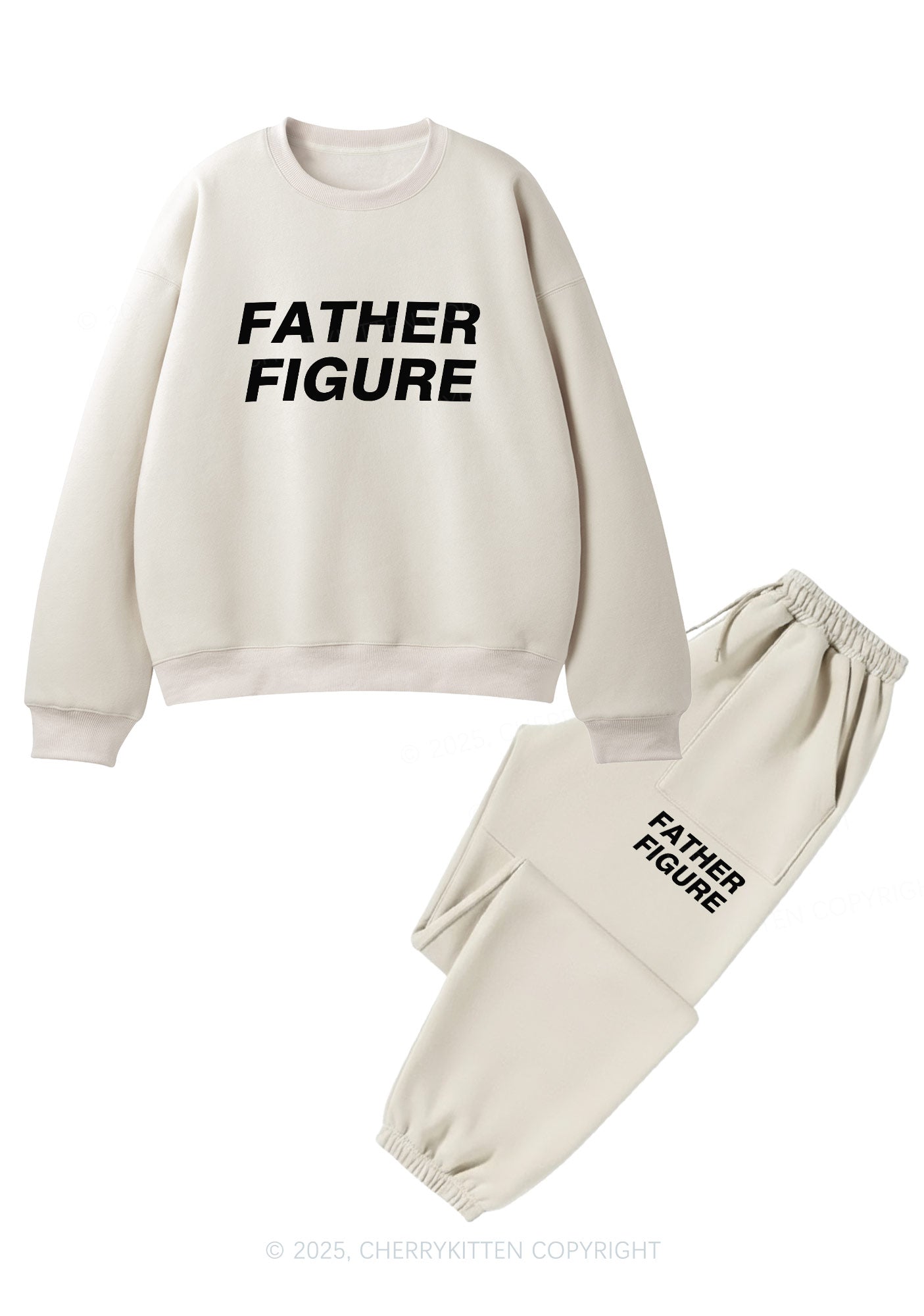 Father Figure Y2K Fleece Sweatshirts Set Cherrykitten