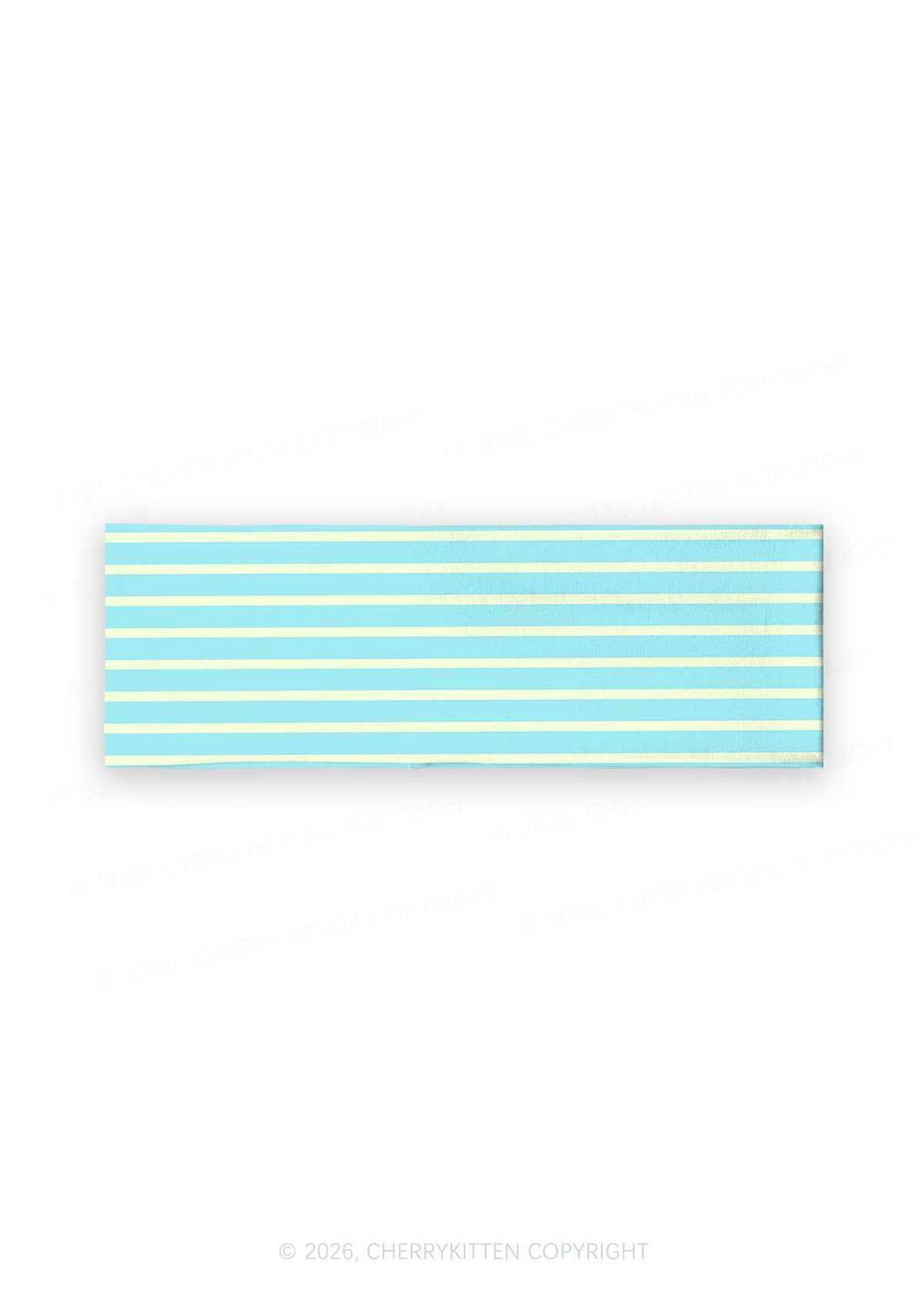 Mint Yellow Stripes Y2K Print Headband Cherrykitten