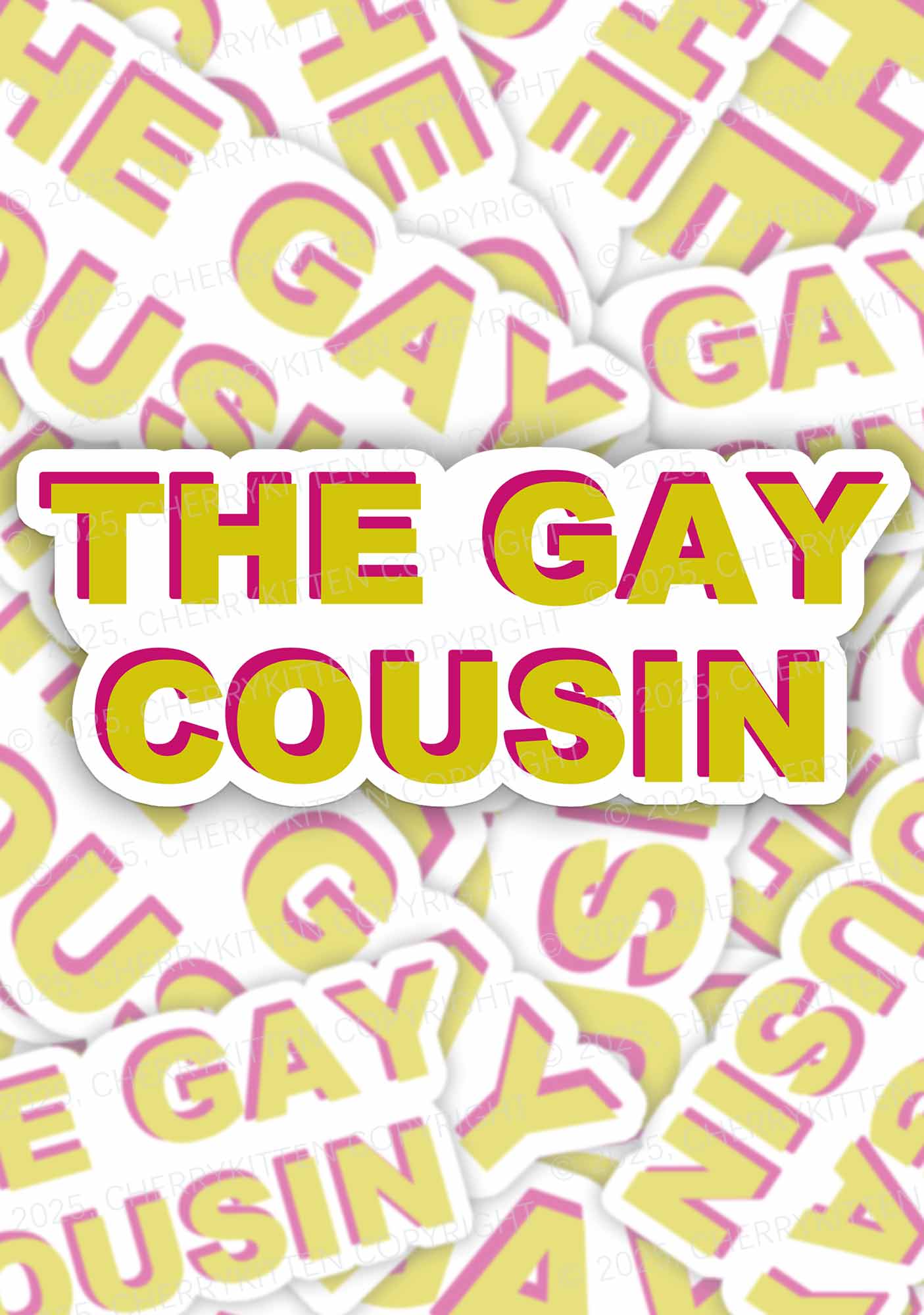 The Gay Cousin Pride 1Pc Y2K Sticker Cherrykitten