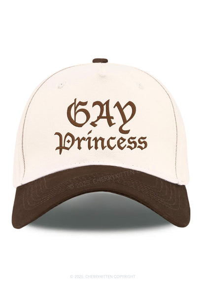 Embroidered Gay Princess Pride Y2K Color Block Baseball Cap Cherrykitten