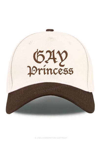 Embroidered Gay Princess Pride Y2K Color Block Baseball Cap Cherrykitten