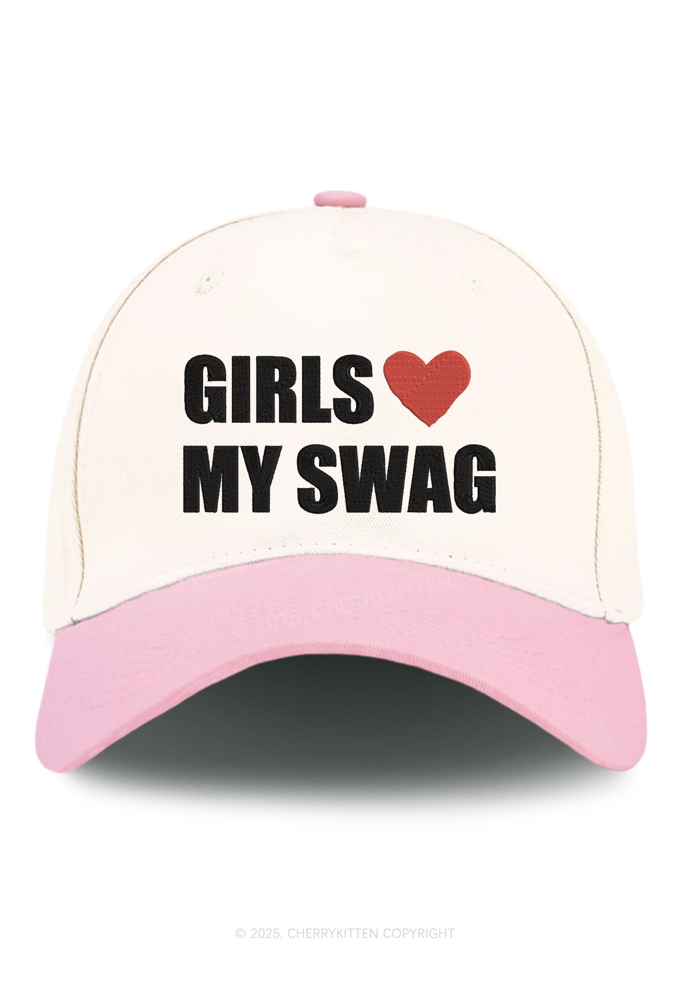 Embroidered Girls Love My Swag Pride Y2K Color Block Baseball Cap Cherrykitten