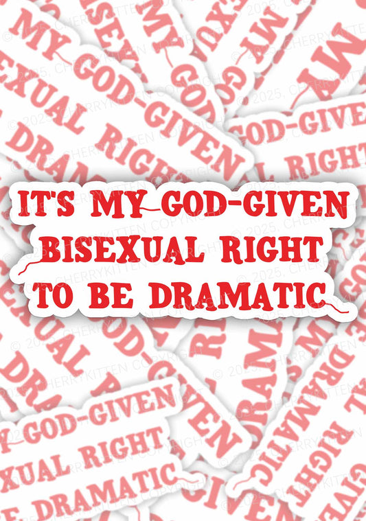 God-Given Bisexual Right Pride 1Pc Y2K Sticker Cherrykitten