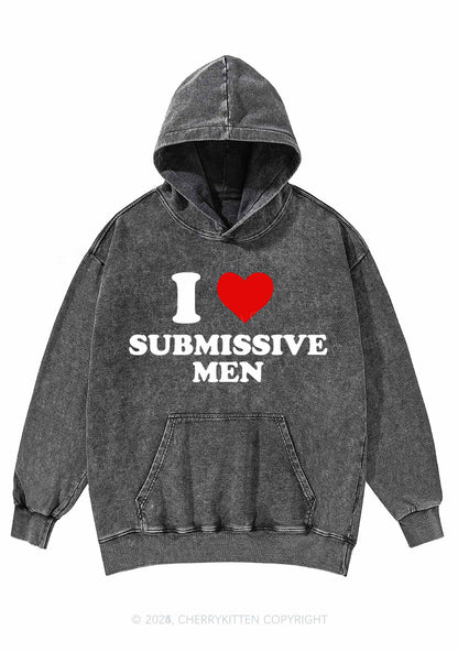 I Love S Men Y2K Washed Hoodie Cherrykitten