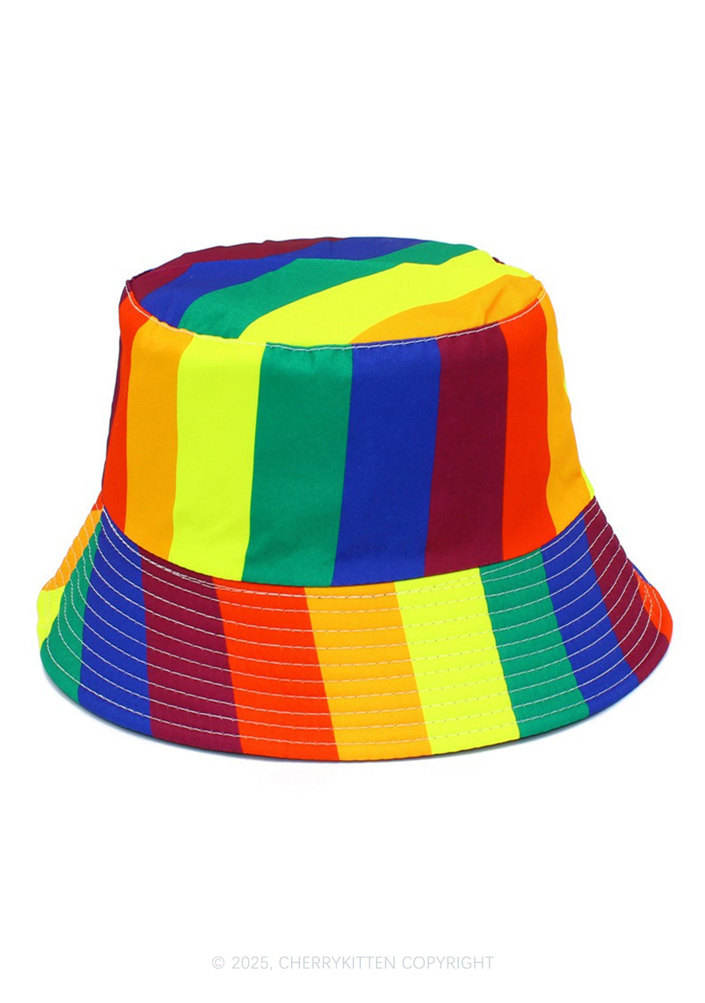 Rainbow Stripes Double Side Wear Pride Y2K Bucket Hat Cherrykitten