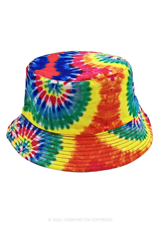 Tie Dye Rainbow Print Double Side Wear Pride Y2K Bucket Hat Cherrykitten