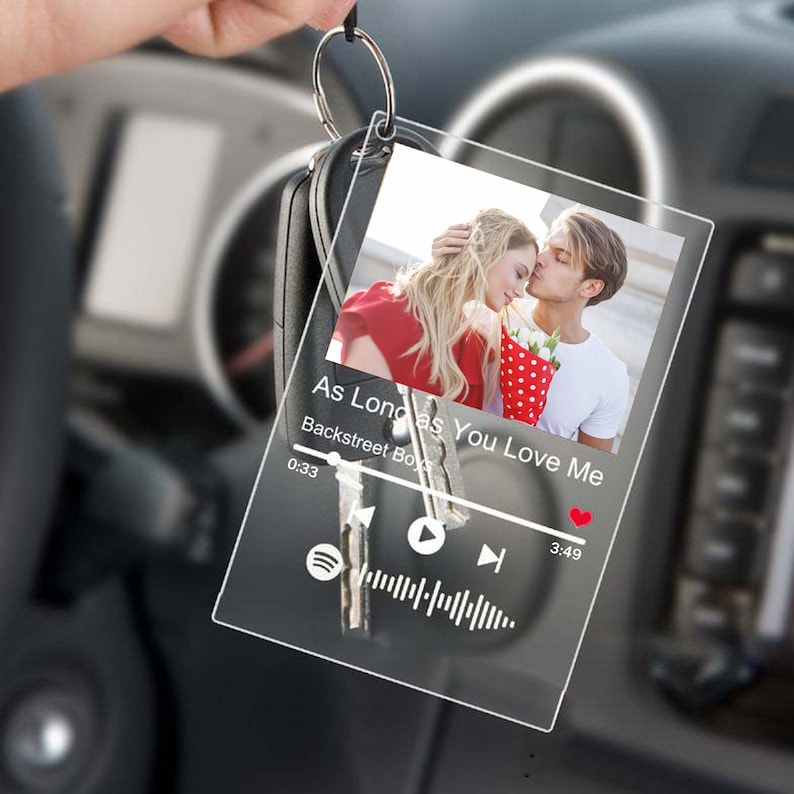 Custom Photo&Spotify Code Music Keyring