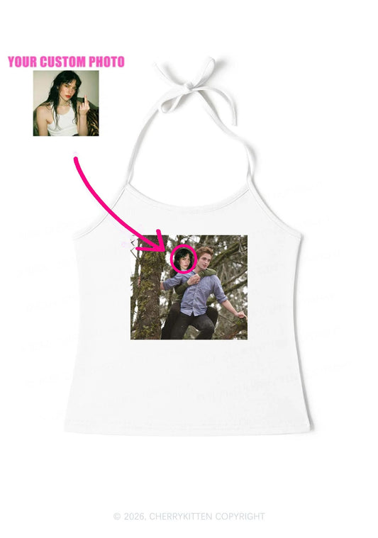 Custom Face Y2K Halter Neck Cami Cherrykitten