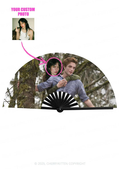 Custom Face Y2K Rave Hand Fan Cherrykitten