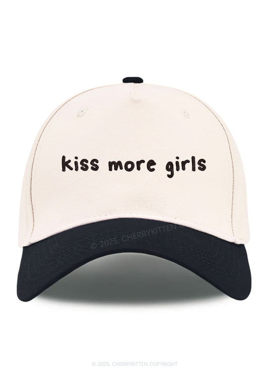 Embroidered Kiss More Girls Pride Y2K Color Block Baseball Cap Cherrykitten
