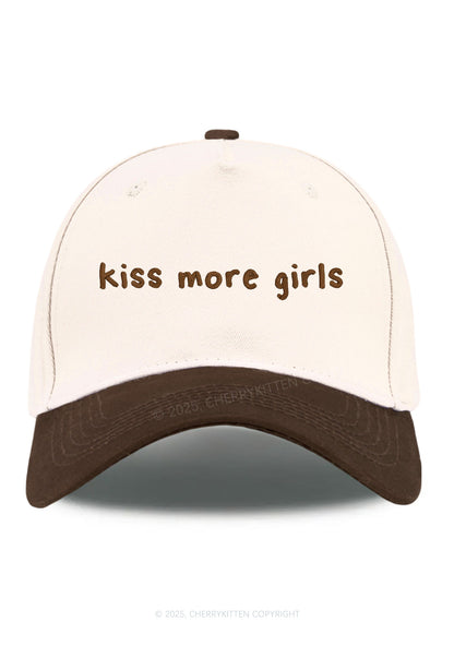 Embroidered Kiss More Girls Pride Y2K Color Block Baseball Cap Cherrykitten