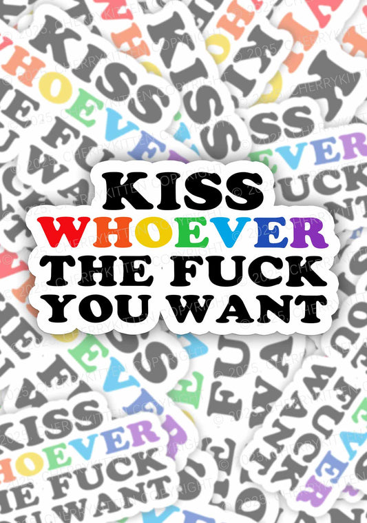 Kiss Whoever You Want Pride 1Pc Y2K Sticker Cherrykitten
