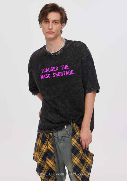 Masc Shortage Two Sides Pride Y2K Shirts Washed Tee Cherrykitten