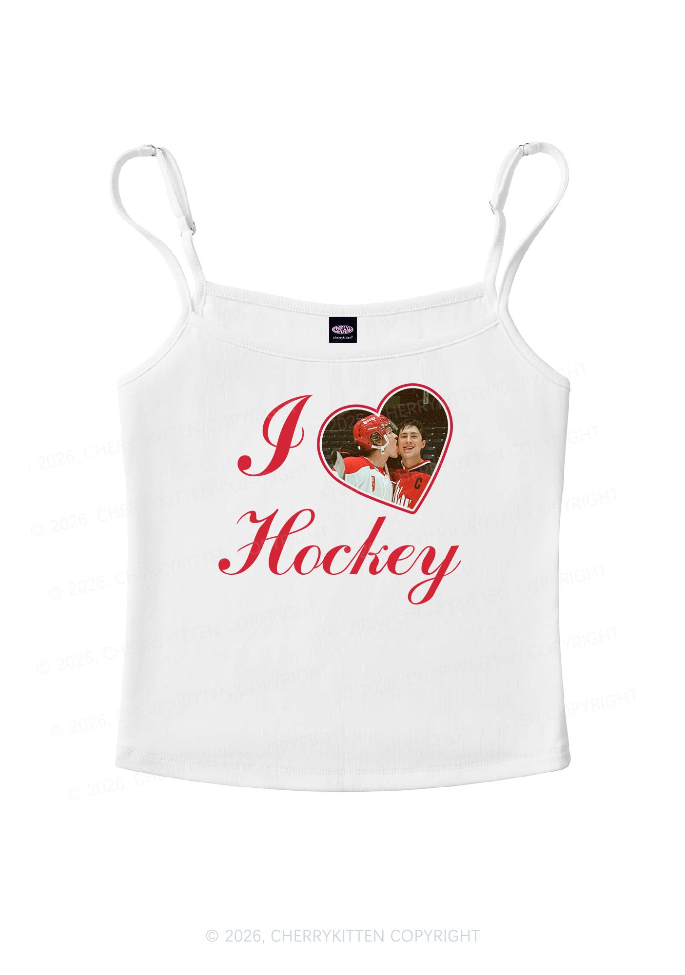 I Love Hockey HR Y2K Spaghetti Strap Cami Cherrykitten