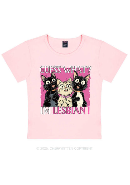 Im Lesbian Cat Pride Y2K Baby Tee Cherrykitten