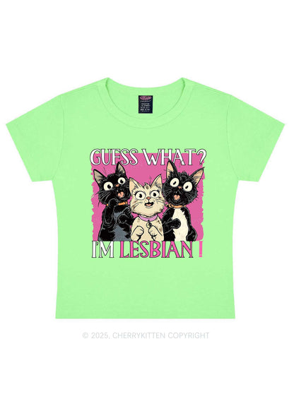 Im Lesbian Cat Pride Y2K Baby Tee Cherrykitten