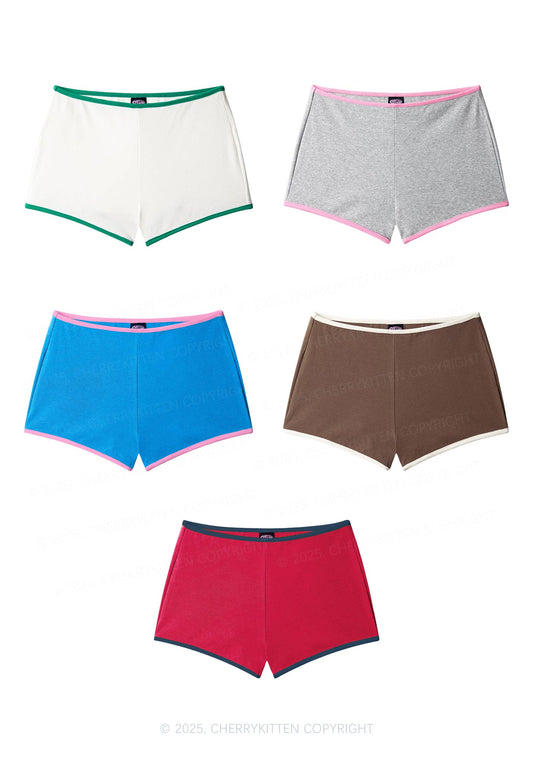 Plain Y2K Contrast Mini Shorts Cherrykitten