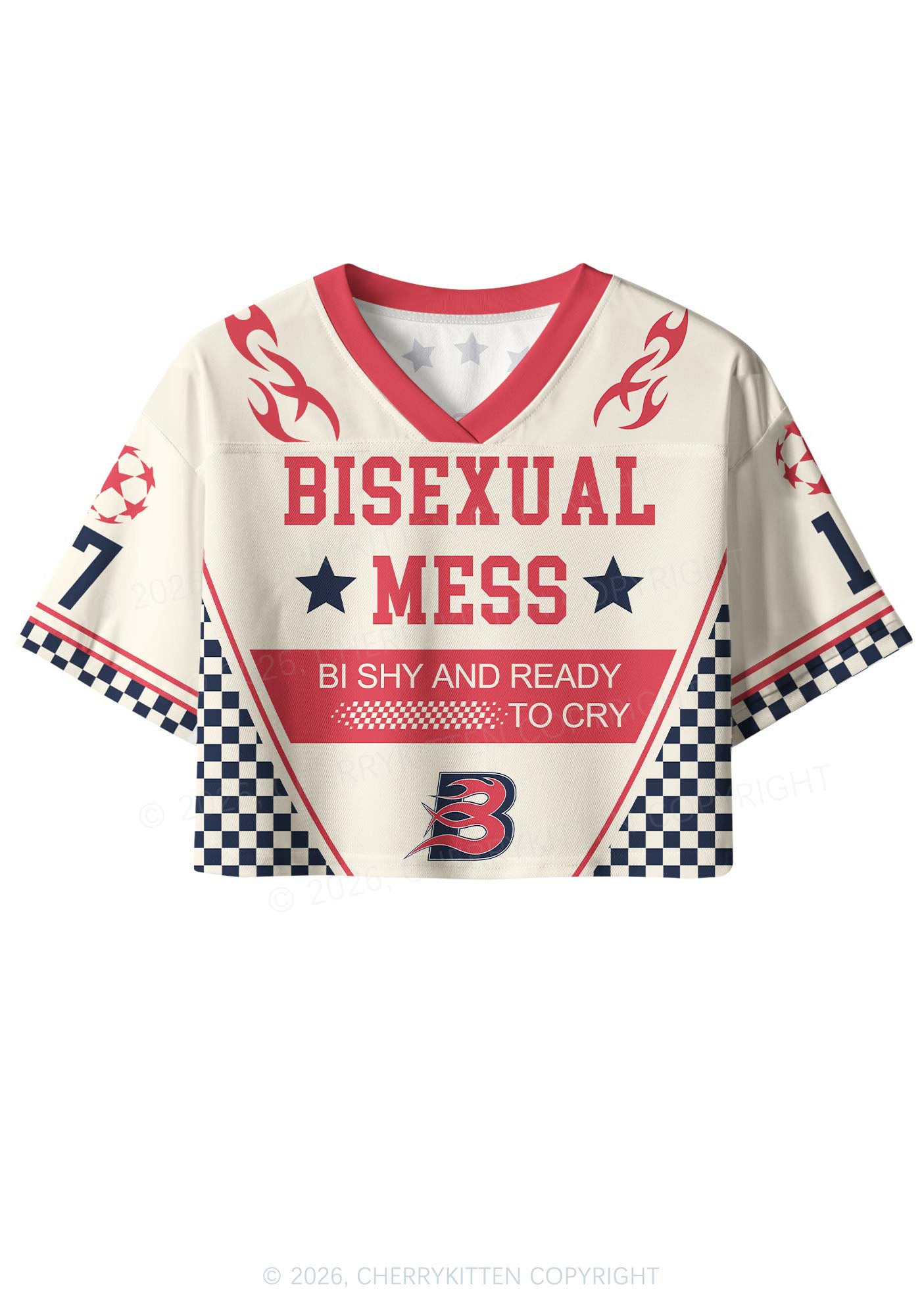 Bisexual Mess Pride Y2K Crop Sport Jersey Shirts Cherrykitten