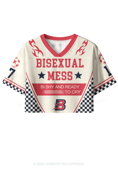 Bisexual Mess Pride Y2K Crop Sport Jersey Shirts Cherrykitten