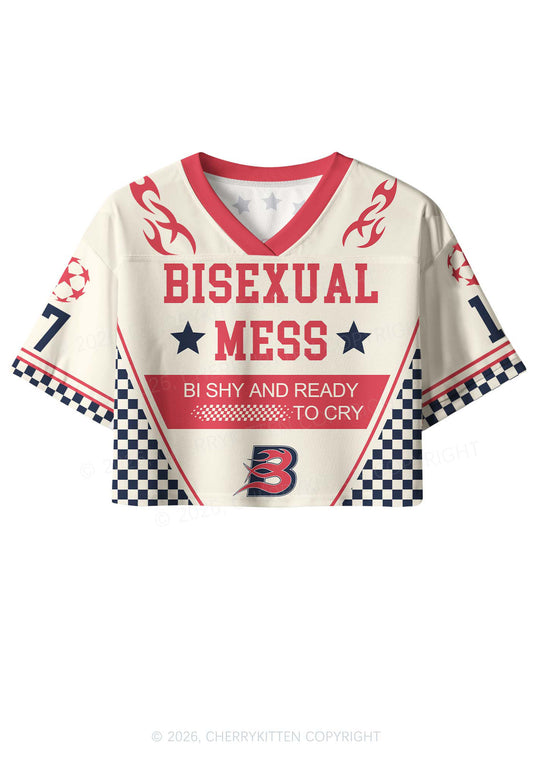 Bisexual Mess Pride Y2K Crop Sport Jersey Shirts Cherrykitten