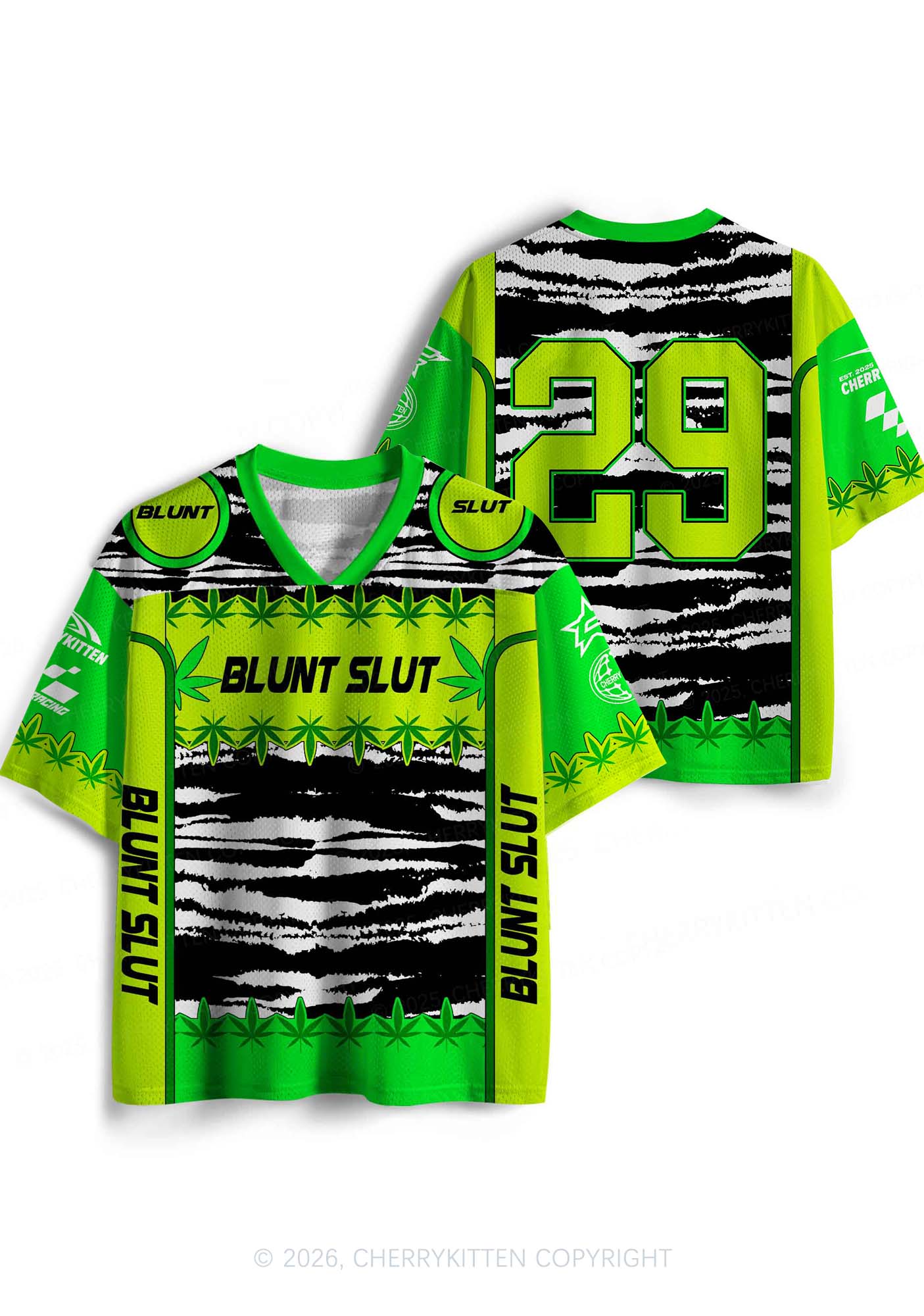 Custom Green Blunt Slxt Y2K Sport Jersey Shirts Cherrykitten