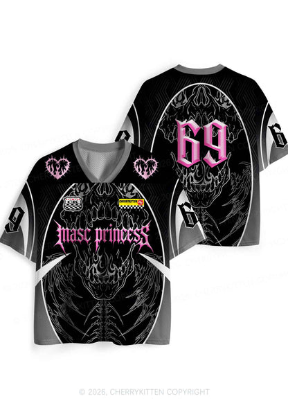 Masc Princess Dark Skull Pride Y2K Sport Jersey Shirts Cherrykitten