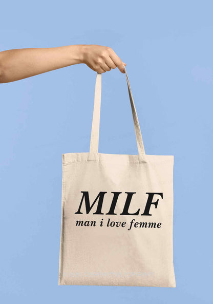 Man I Love Femme Pride Y2K Canvas Tote Bag Cherrykitten