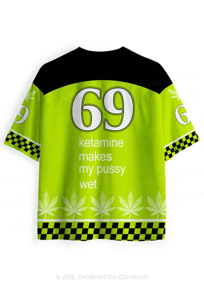 Kxxamine Makes My Puxxy Wet Y2K Sport Jersey Shirts Cherrykitten