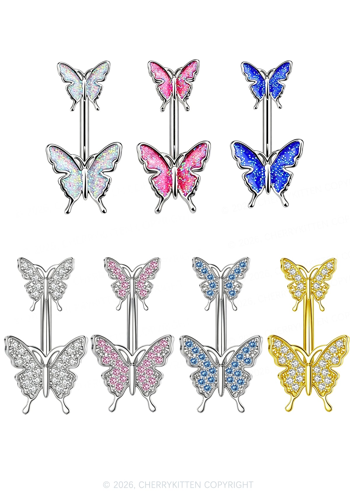 1pc Butterfly Titanium Y2K Navel Piercing Cherrykitten