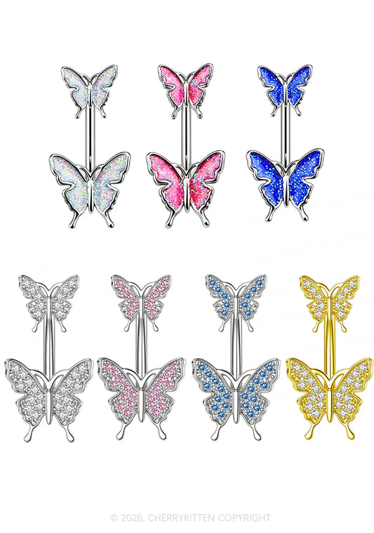 1pc Butterfly Titanium Y2K Navel Piercing Cherrykitten