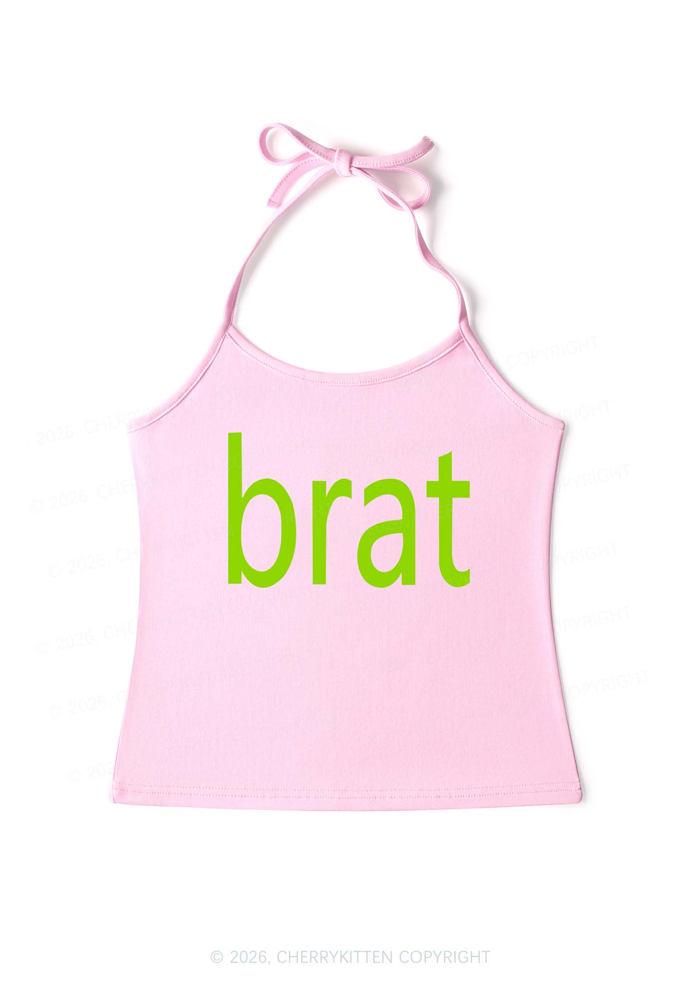 Green Brat Y2K Halter Neck Cami Cherrykitten
